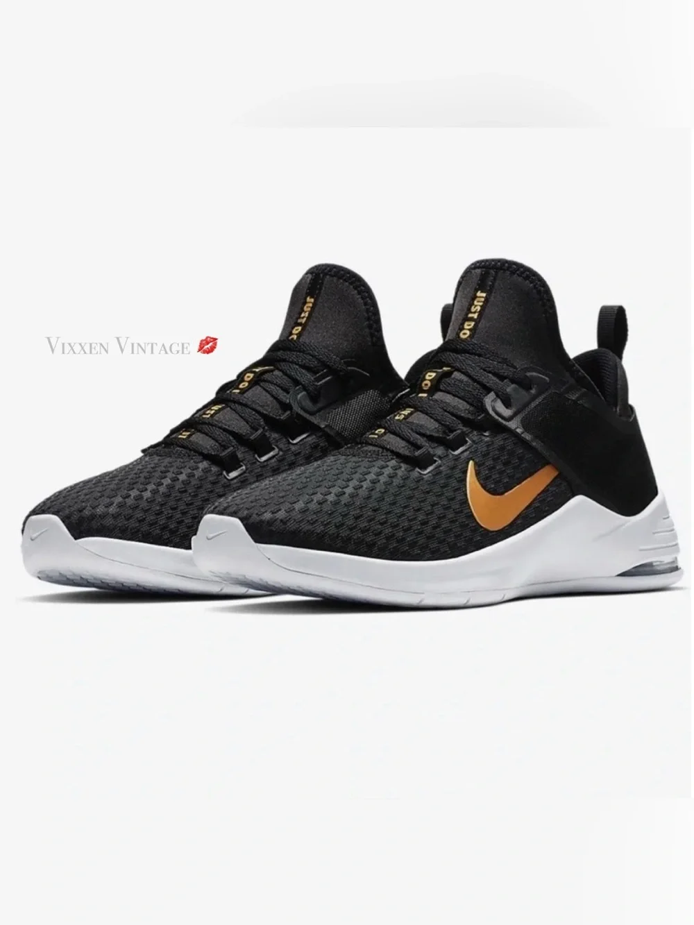 NIKE 'AQ7492-001 WOMEN'S AIR MAX BELLA TR2 TRAINING SHOE' IN BLACK/METALLIC GOLD